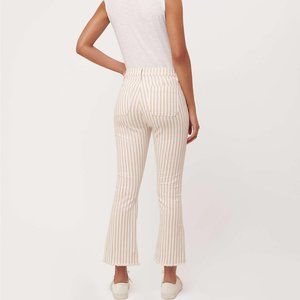 NWOT Striped Flare Crop Jeans in White - Petite
